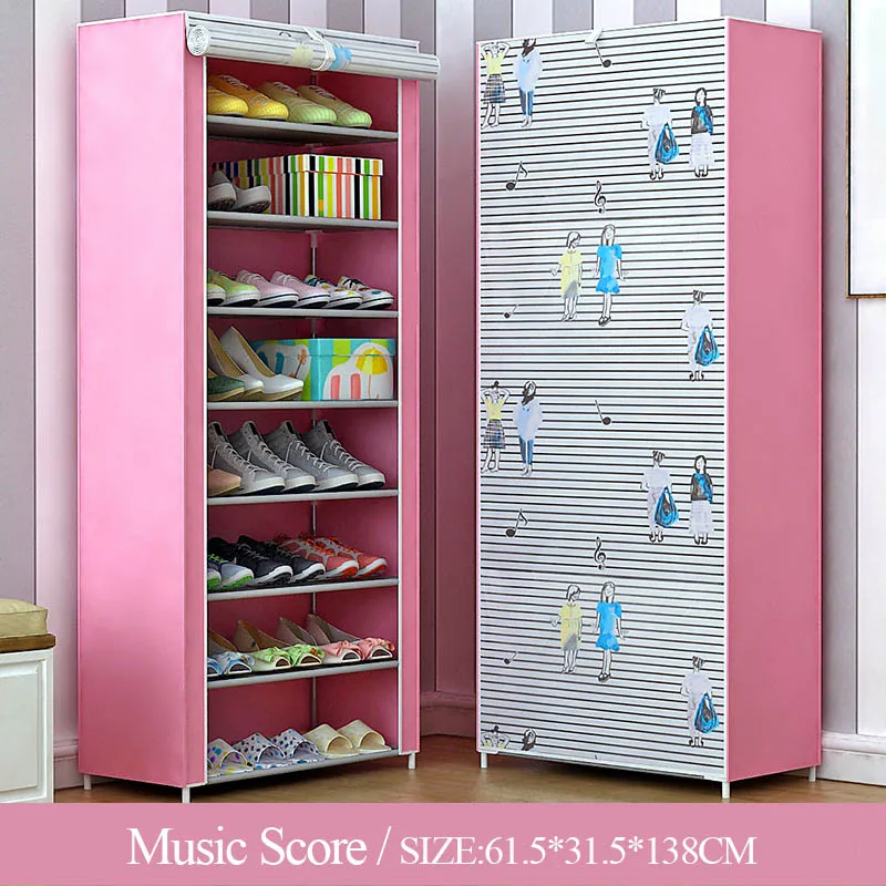Music score 9 Ярусов простой модный шкаф для обуви нетканый 27 Пар стеллаж для хранения обуви домашний шкаф мебель экономия пространства органайзер для обуви - Цвет: Music score