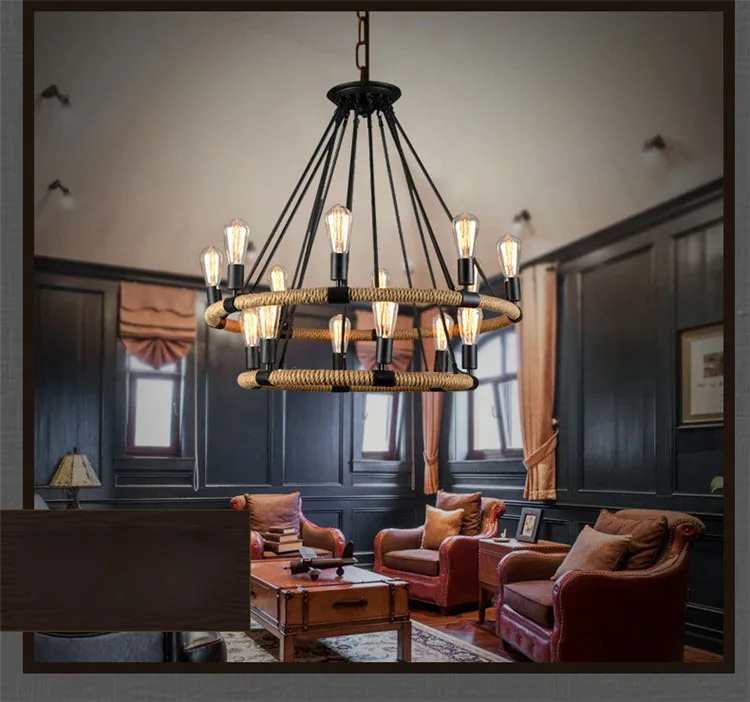 Американский Ретро подвесной светильник в стиле кантри круглой формы из