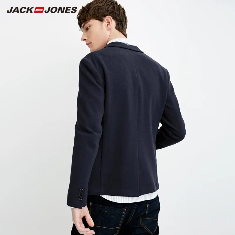 JackJones мужское эластичное приталенное трикотажное пальто из 100% хлопка с зубчатым