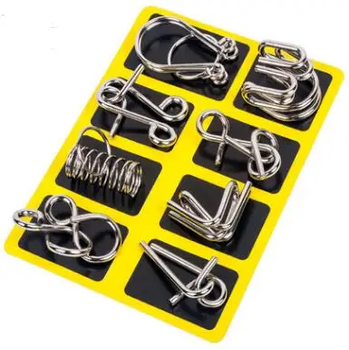 

8PCS per Set IQ Metal Brain Teaser Puzzle Game for Children Adults