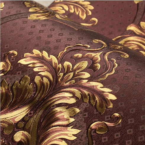 Европейская роскошная Золотая Цветочная настенная бумага 3D дамасский фон для