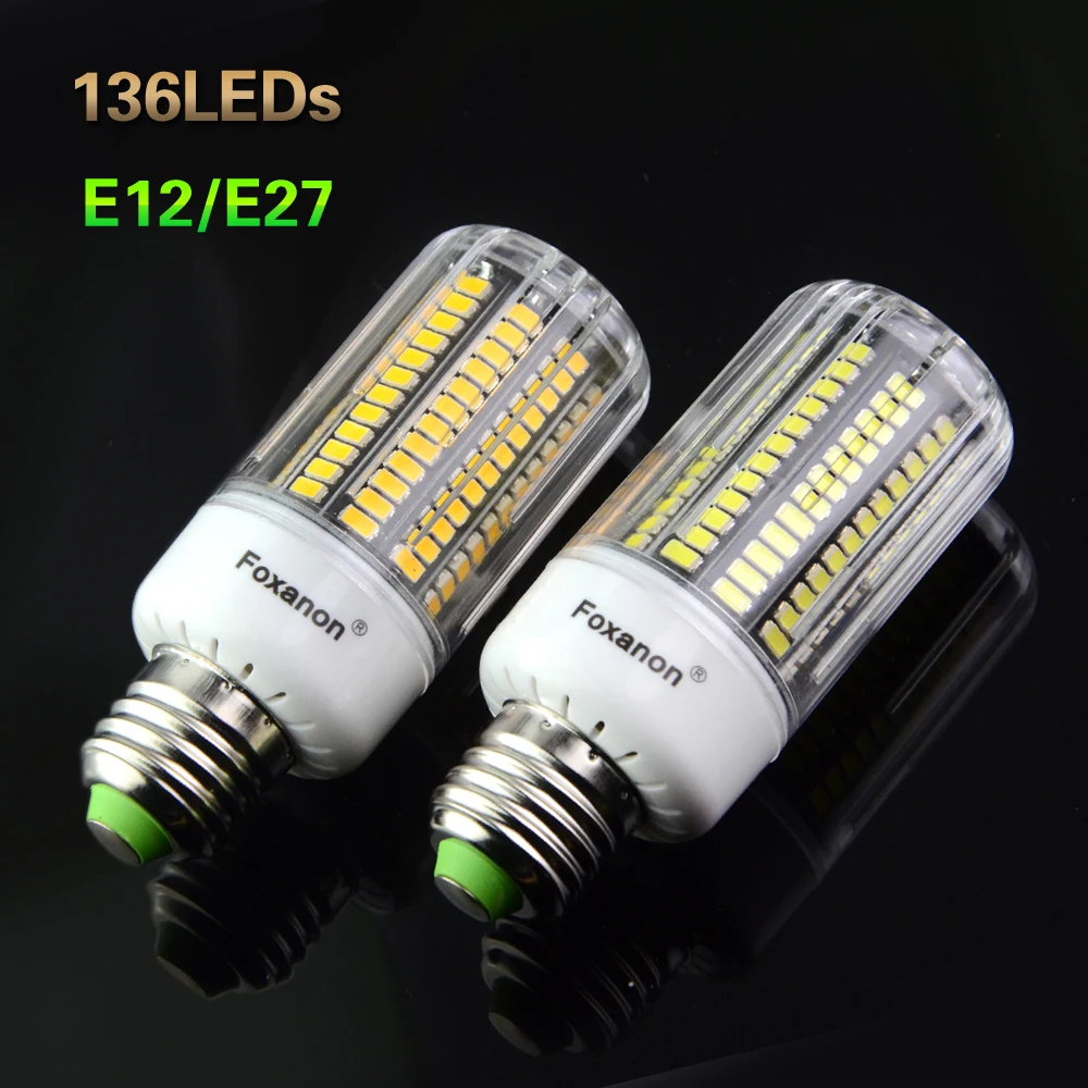 Лампа Foxanon 5733 SMD E27/E26 15 Вт светодиодная лампа E12 кукурузный светильник 110 В 3 5 7 10 в