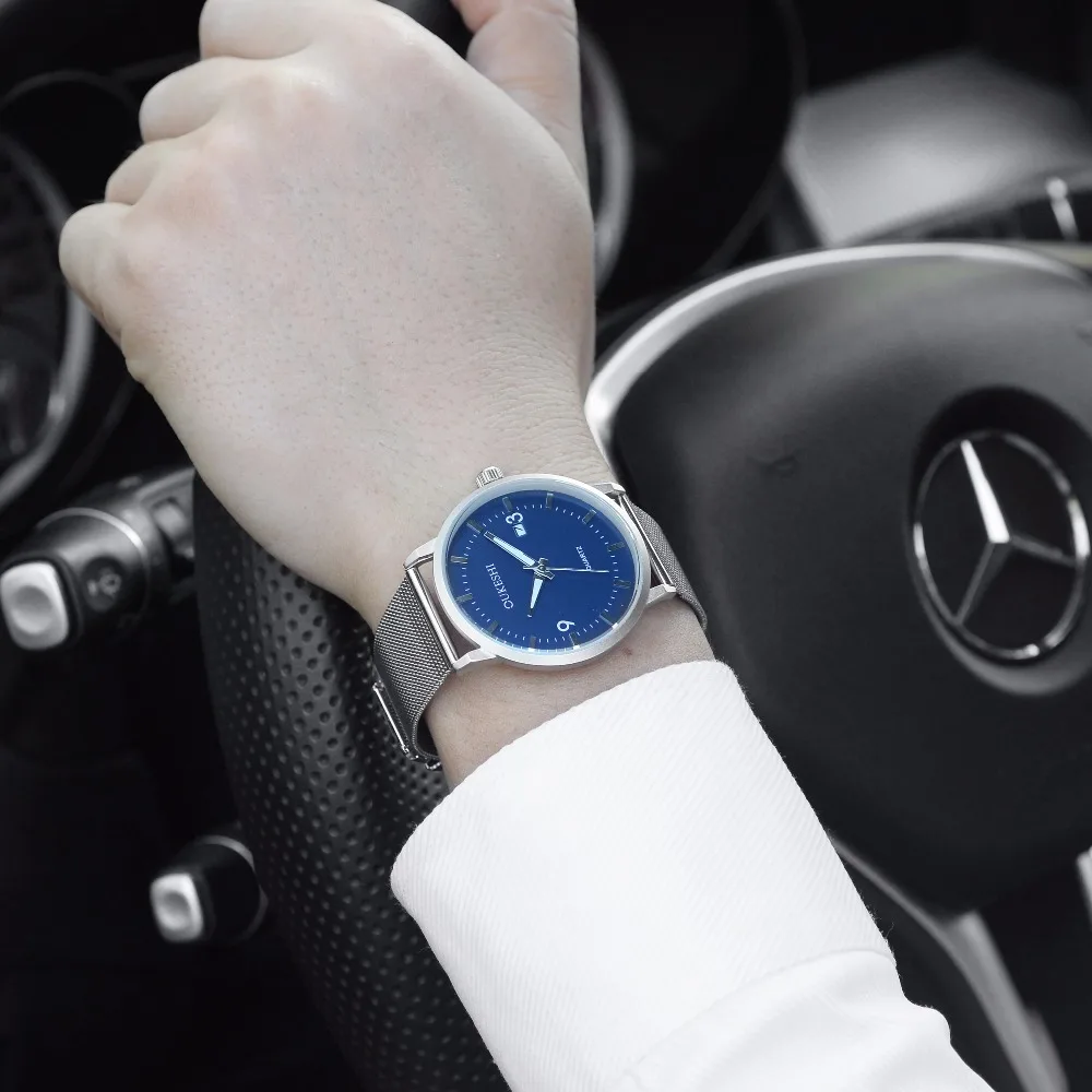 Мужские водонепроницаемые кварцевые часы из нержавеющей стали | Наручные