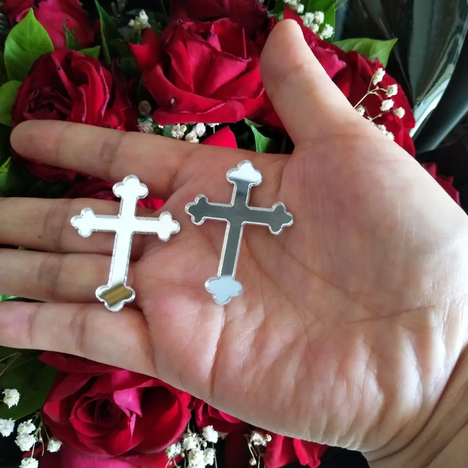 50 шт. акриловые подвески, зеркальные наклейки, крест вечерние украшения для скрапбукинга свадебные сувениры домашний декор