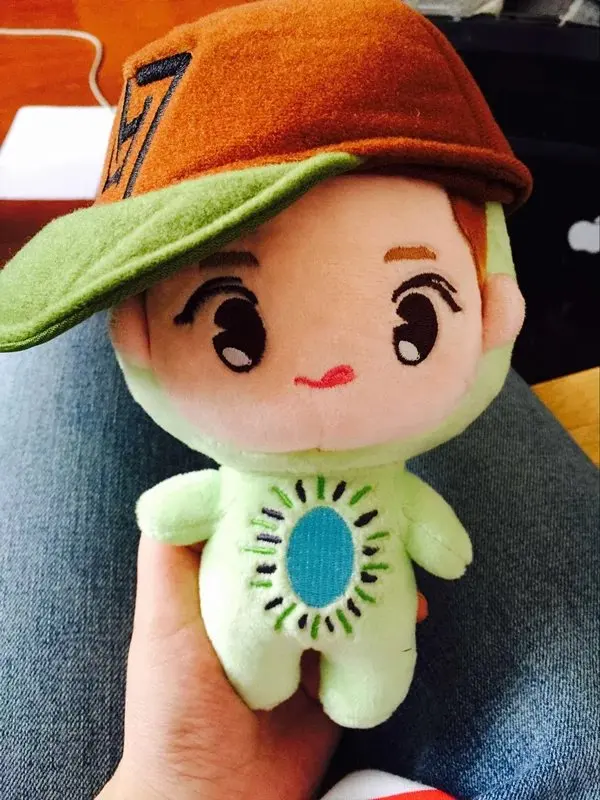 Kiwifruit Lu Han 23 см KPOP EXO Плюшевые Куклы Kawaii Корея Мода суперзвезда Kyungsoo D.O Baek Хюн Чан Ёль Кай фигурка плюшевые игрушки для девочек подарок - Цвет: Kiwifruit Lu Han