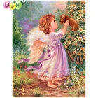 DPF DIY маленький ангел 5D картина на стену алмазная живопись вышивка крестиком Алмазная Вышивка ремесла Алмазная мазаическая квадратная домашний декор