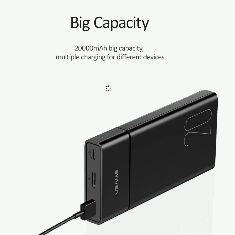 USAMS Power bank 20000 мАч powerbank Портативное зарядное устройство для телефона iPhone Xiaomi power |