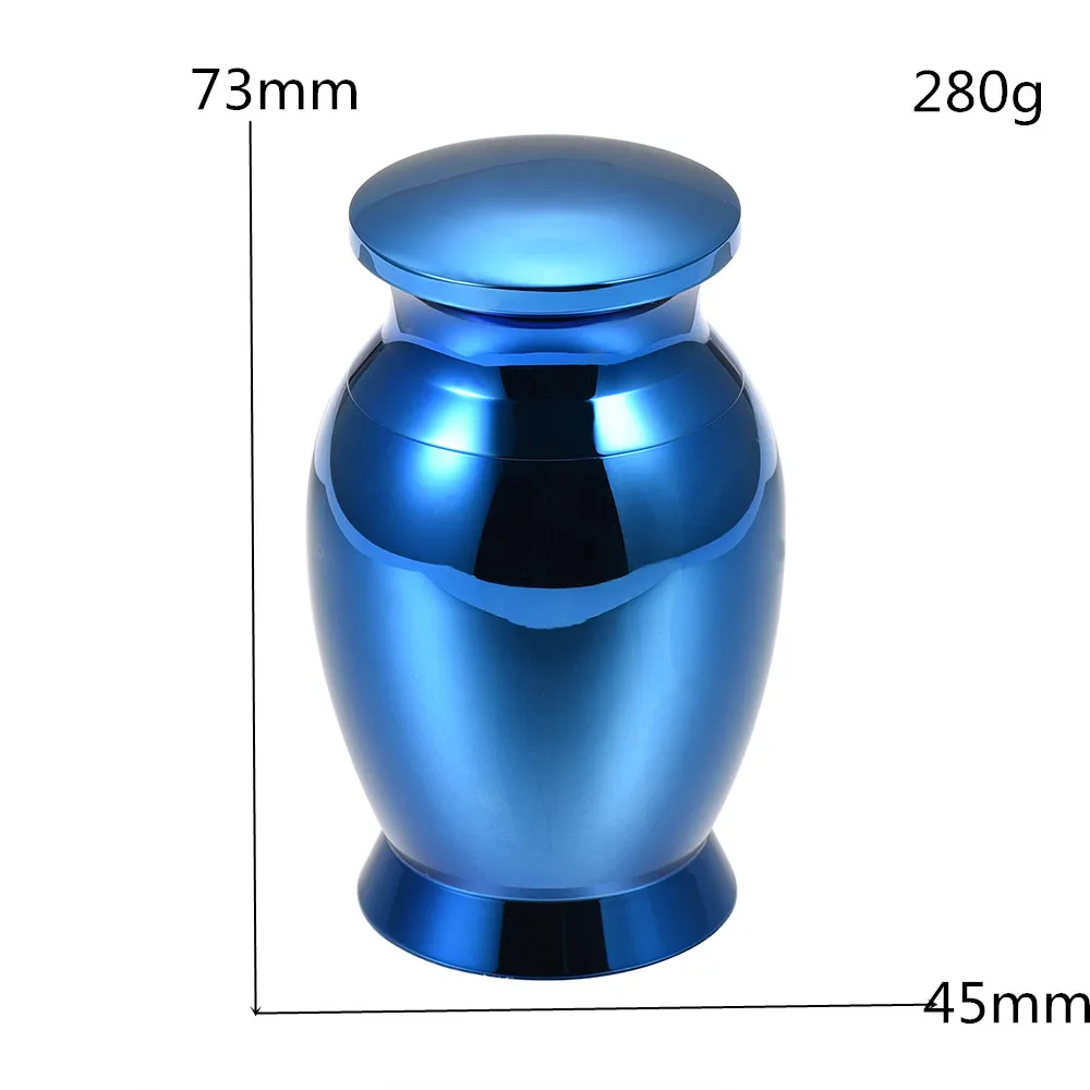 Fadeless Royalblue урны для кремации похорон 73 мм * 45 Высокая емкость металлическая урна