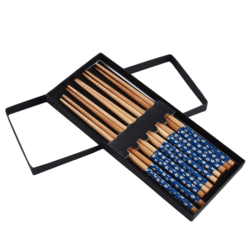 5 Pairs/set Chopsticks Natural Bamboo Chinese Non-Slip Sushi Sticks Chop Hot Sale Gift Kitchen Tableware Tools | Дом и сад