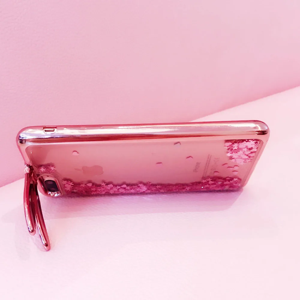 KISSCASE Glitter Quicksand Rabbit Case For iPhone 5S 6 7 8 Plus Cases 6S Silicon Girly Back Cover |