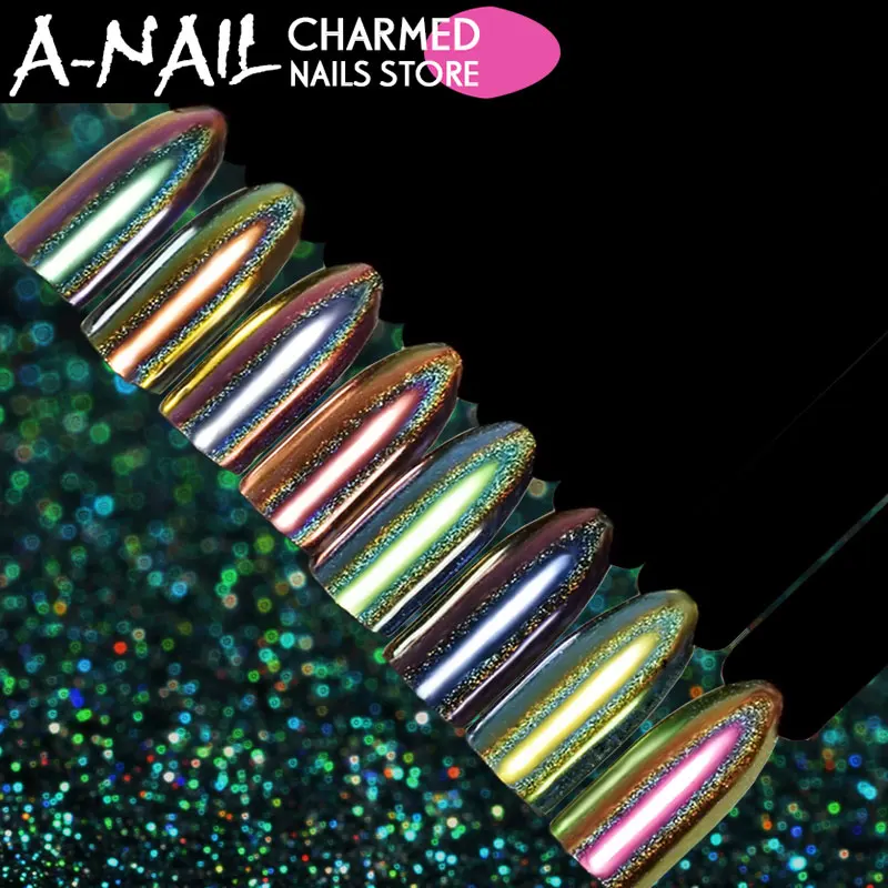 A NAIL 12 коробок/набор цветов голографический Павлин хром пигмент хамелеон лак для