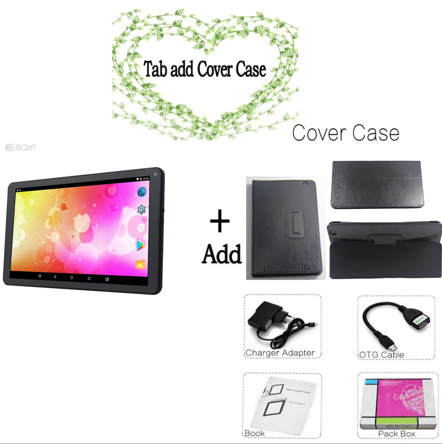 Add Leather case 9 дюймов планшетный ПК Android 5,1 планшет RK3126 четырехъядерный 1 грамм 8G rom планшеты wifi 7 8 9 дюймов Рождественский подарок 78910 Tab - Комплект: Add Leather case
