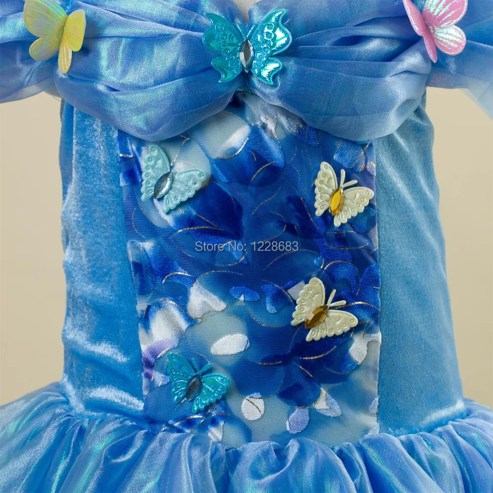 Новинка фантазия синий Menina princesa Infantil Vestido cinderela cendrillon disfraz cenicienta