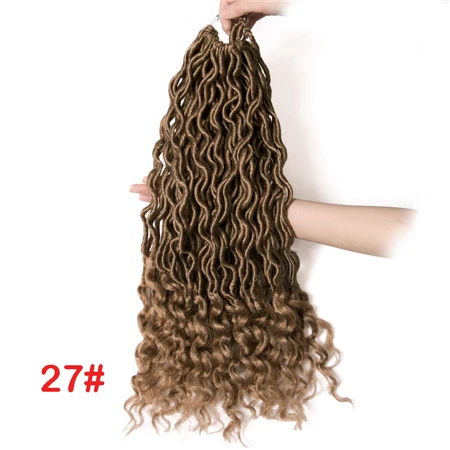 #27 VERVES Faux locs 18 дюймов вязание крючком сплетенные волосы для наращивания 24 пряди/упаковка косички Омбре плетение волос синтетический афро коричневый оптом - Цвет: #27