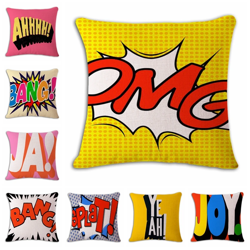 

Surprise Face War Cushion Cover Print Linen Affection Sofa Car Seat Family Home Decorative Throw Pillow Case Housse De Coussin