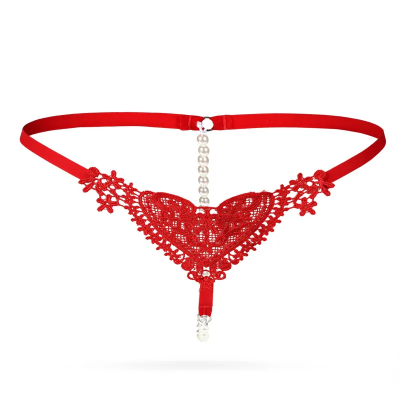Comeonlover сексуальные стринги сетчатые микро трусики стринги Femme эротические жемчужные стринги, трусики кружевные стринги и стринги сексуальные кулот Femme - Цвет: red