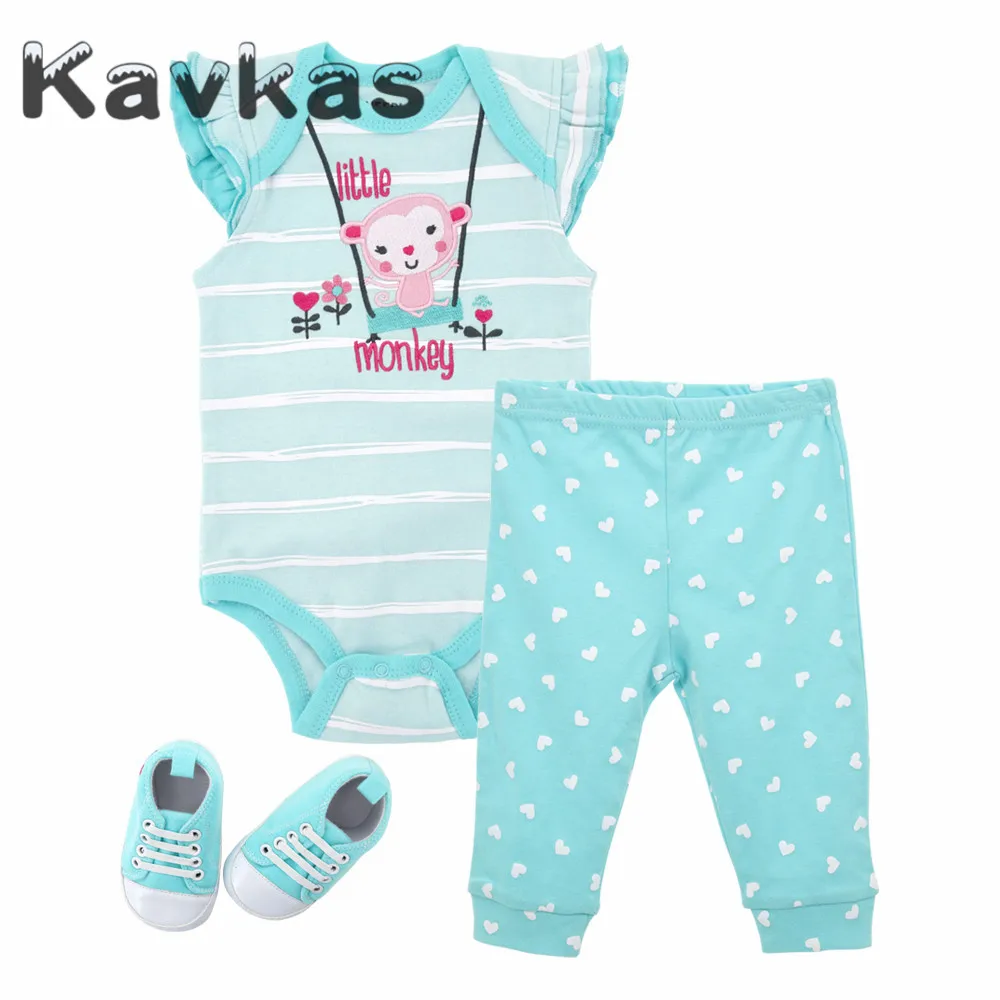 TZ6090 Kavkas/комплект летней одежды для малышей, короткий рукав, хлопок, мультяшный дизайн, детские комбинезоны, Одежда для новорожденных, боди+ штаны+ шапочка/обувь - Цвет: TZ6090