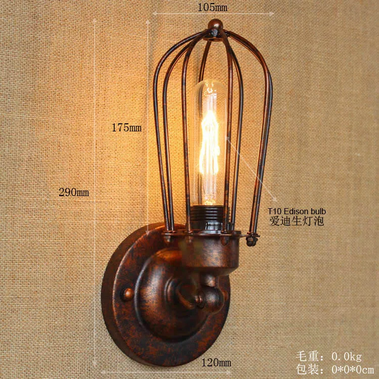 Винтажный настенный светильник в стиле ретро светодиодная лампа лофт индастриал