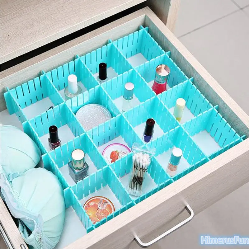 4x Adjustable DIY Grid Drawer Closet Divider Storage Organizer Clapboard GRN Multifunction Sundries Boxes | Дом и сад