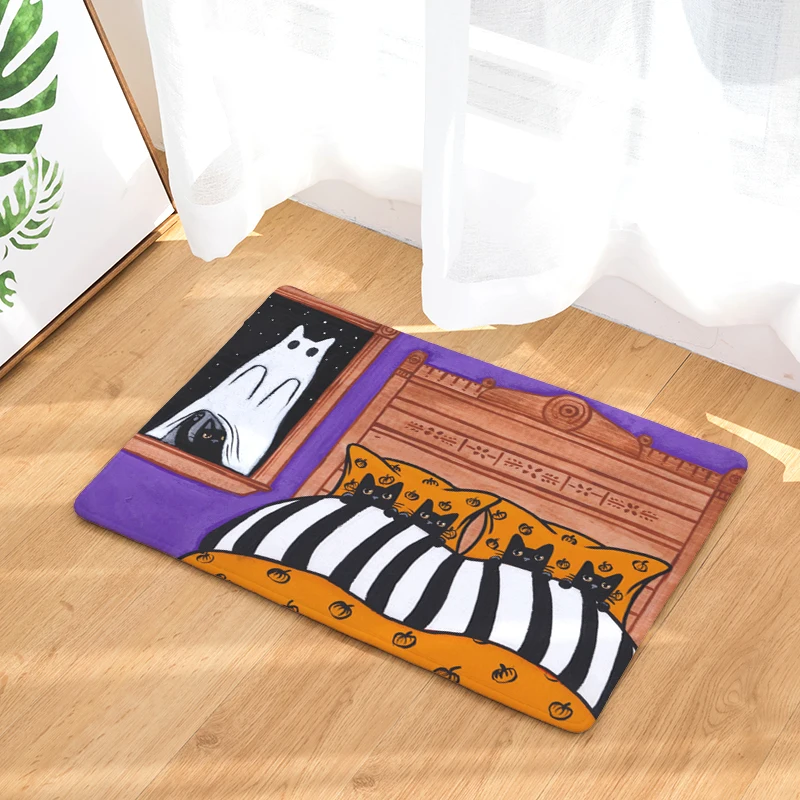 Мультяшный фланелевый ковёр кошачий ежедневный коврик с принтом для гостиной 40x60