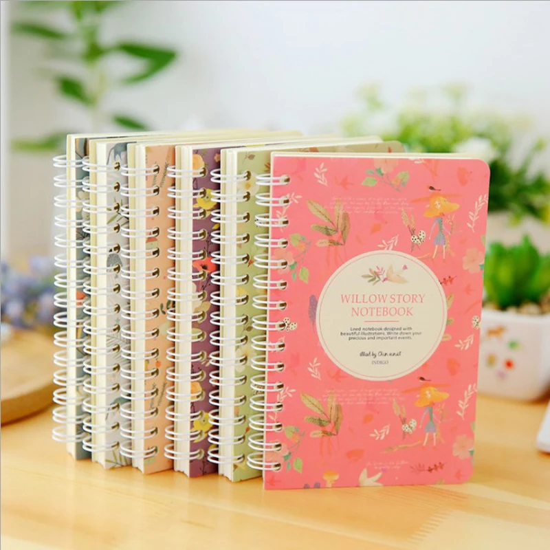 3pcs/lot 14 * 9cm 80sheets Creative Fresh &amp Beautiful Pattern Natural Matter Coil Book Page Notebook | Канцтовары для офиса и