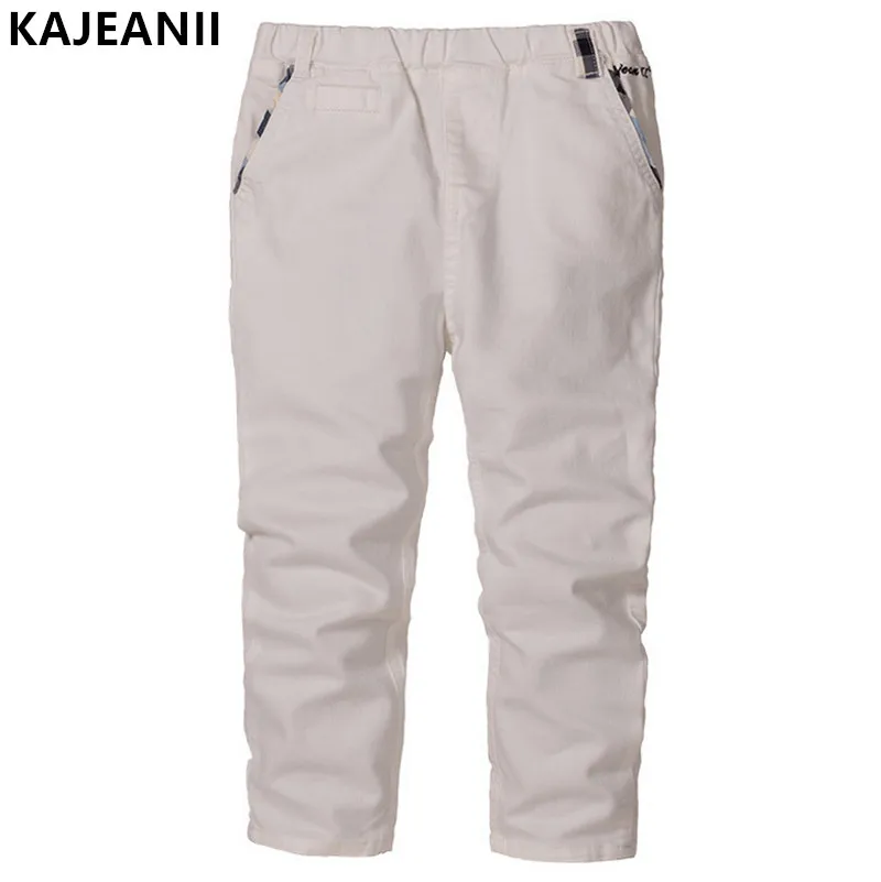 beige white KAJEANII/ г.; весенне-осенние штаны для мальчиков; хлопковые брюки для отдыха; для детей; для школьников; детские штаны для От 2 до 8 лет; цвет бежевый, белый - Цвет: beige white
