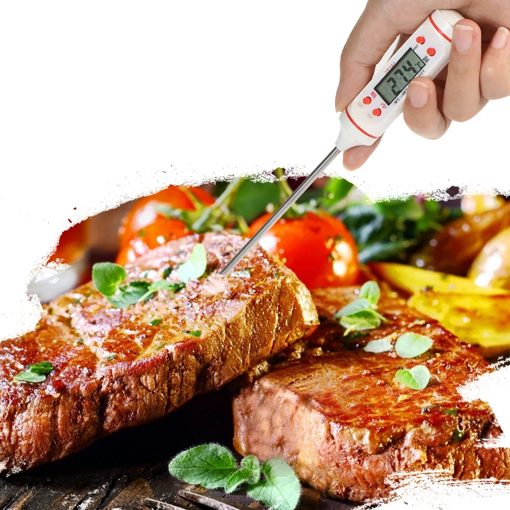 Цифровой мини термометр для духовки с ЖК дисплеем и щупом 50 300C кухонный