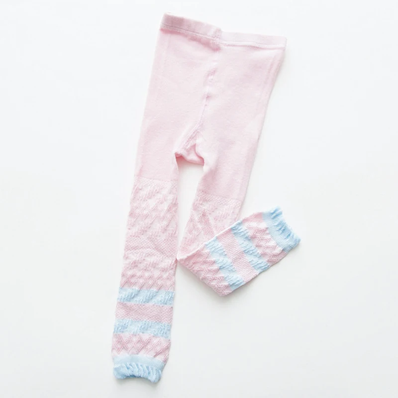 pink blue Muslinlife/От 1 до 5 лет, Летние Стильные Детские колготки конфетных цветов, детские колготки для маленьких девочек, детские чулки для девочек - Цвет: pink blue