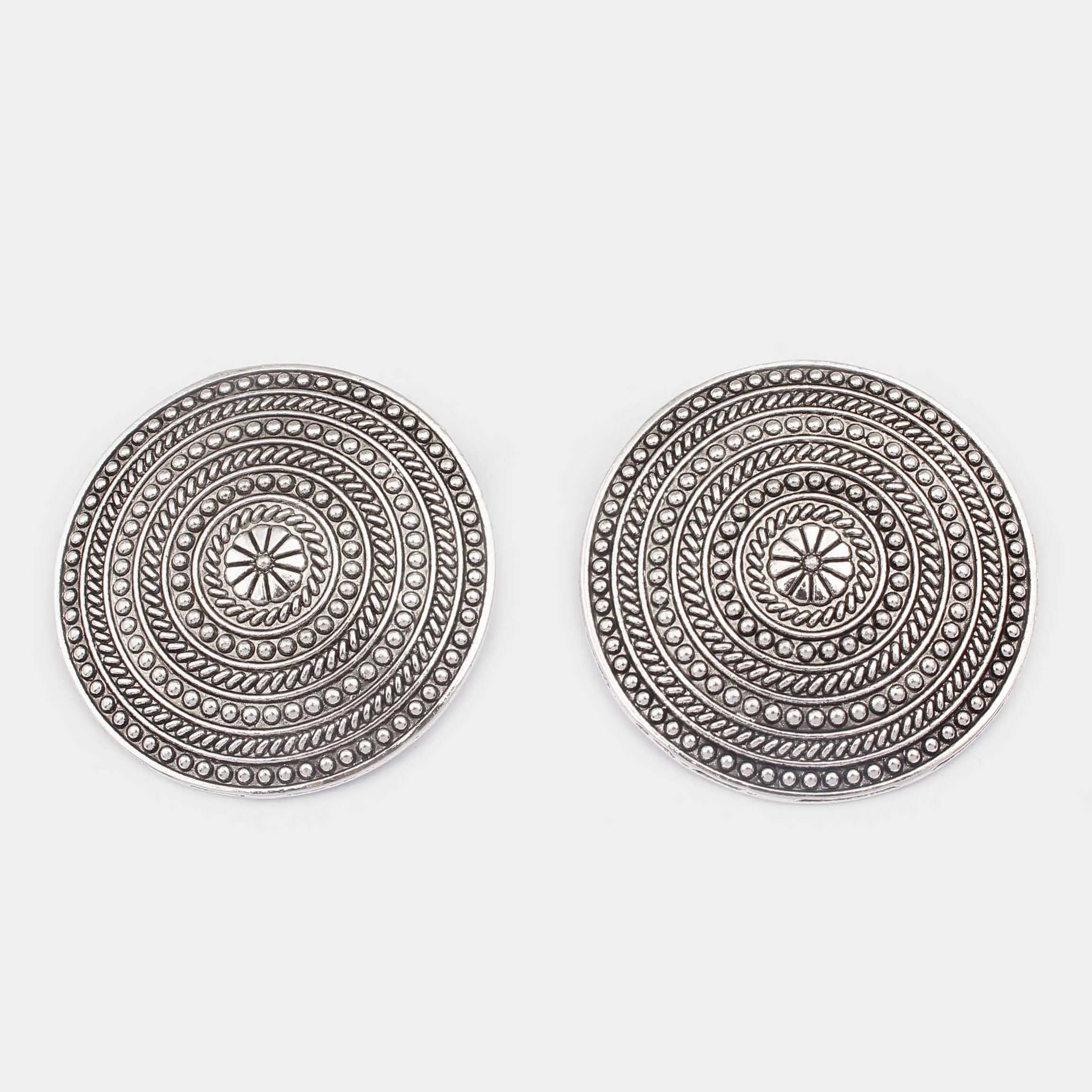 4 шт. античный серебряный цвет металлический Богемия Викинги норсе круглый