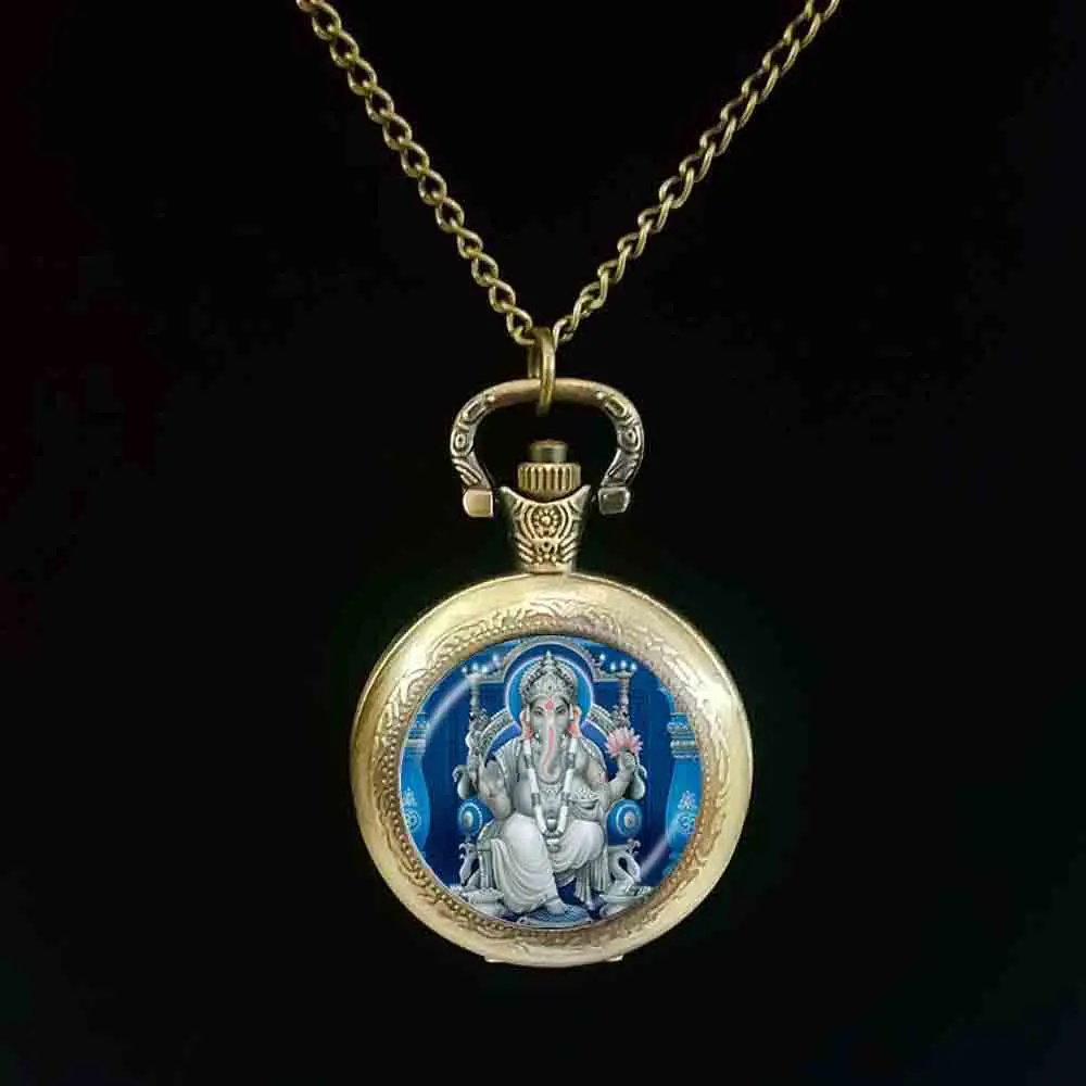 

Lord Ganesh Ganesha pocket watch God of Fortune pocket watch Hindu Elephant Buddha Meditation Spiritual Jewelry pocket watch