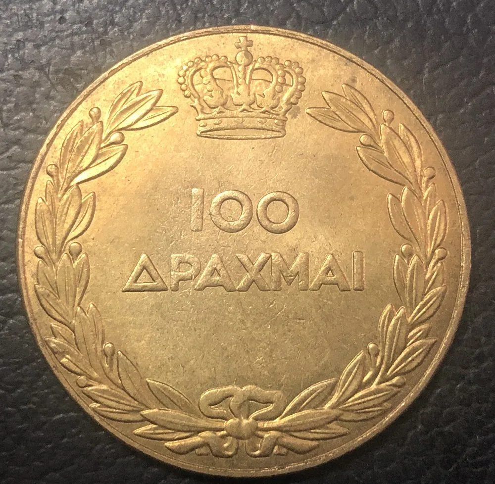 1940 греческий 100 драхмаи-Джордж II восстановление монархической Золотой Имитация монеты