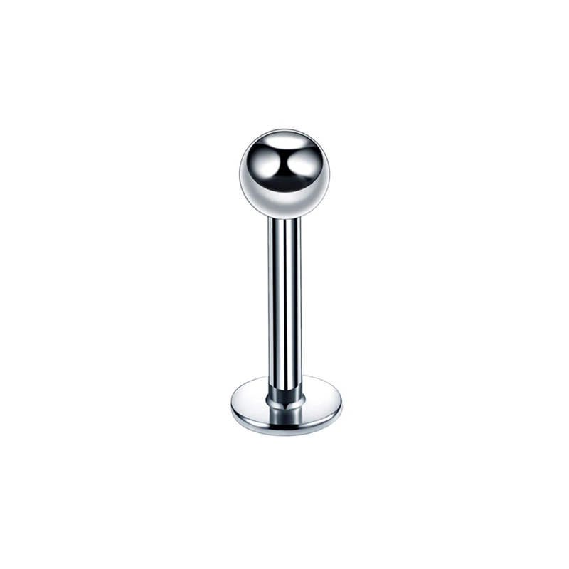 Silver Ball 1 шт., Cystal CZ, кольцо для губ, шпильки, 16 калибра, серебряный цвет, хирургическая сталь, Лабрет, кольцо, Монро, для губ, пирсинг, ювелирные изделия - Окраска металла: Silver Ball