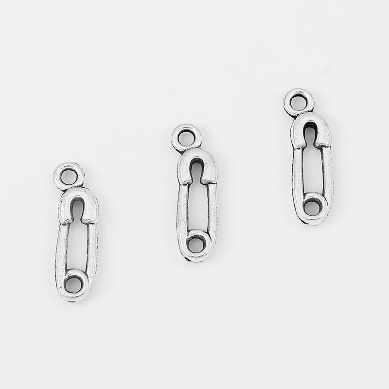 40PCS Tibetan Silver Cute Hollow Pins Paper Clip Charms Pendants for Necklace Earrings Making Jewelry Findings |