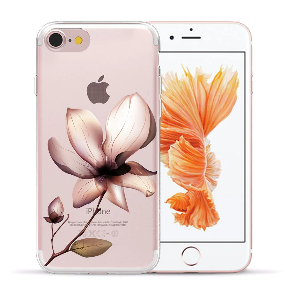 Мягкий чехол для телефона из ТПУ с сексуальным цветочным узором для iPhone 8, 7, 6, 6S Plus, XS, 11 Pro Max, XR, 5, 5S, SE, 10 X, цветочный чехол - Цвет: 5