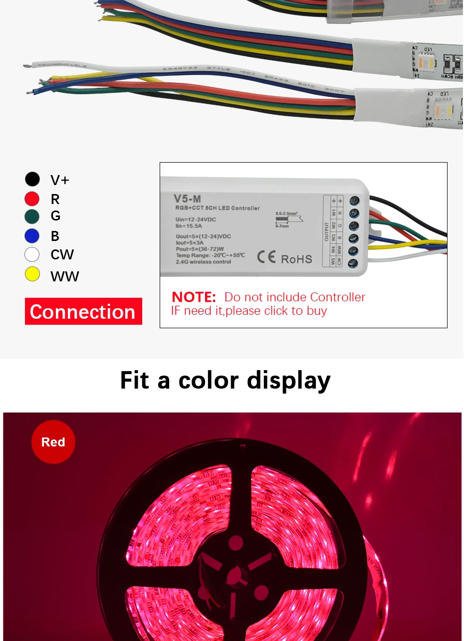Новая светодиодная лента RGB+ CCT SMD 5050 RGB Светодиодная лента 5 м DC 12 В RGBCCT 5 в 1 Fita 30 светодиодный 60 Светодиодный на метр светодиодный светильник гибкая лента