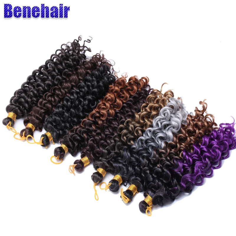 Benahair 8 дюймов кудряшки косички Омбре кудрявая завивка плетение волос волна воды