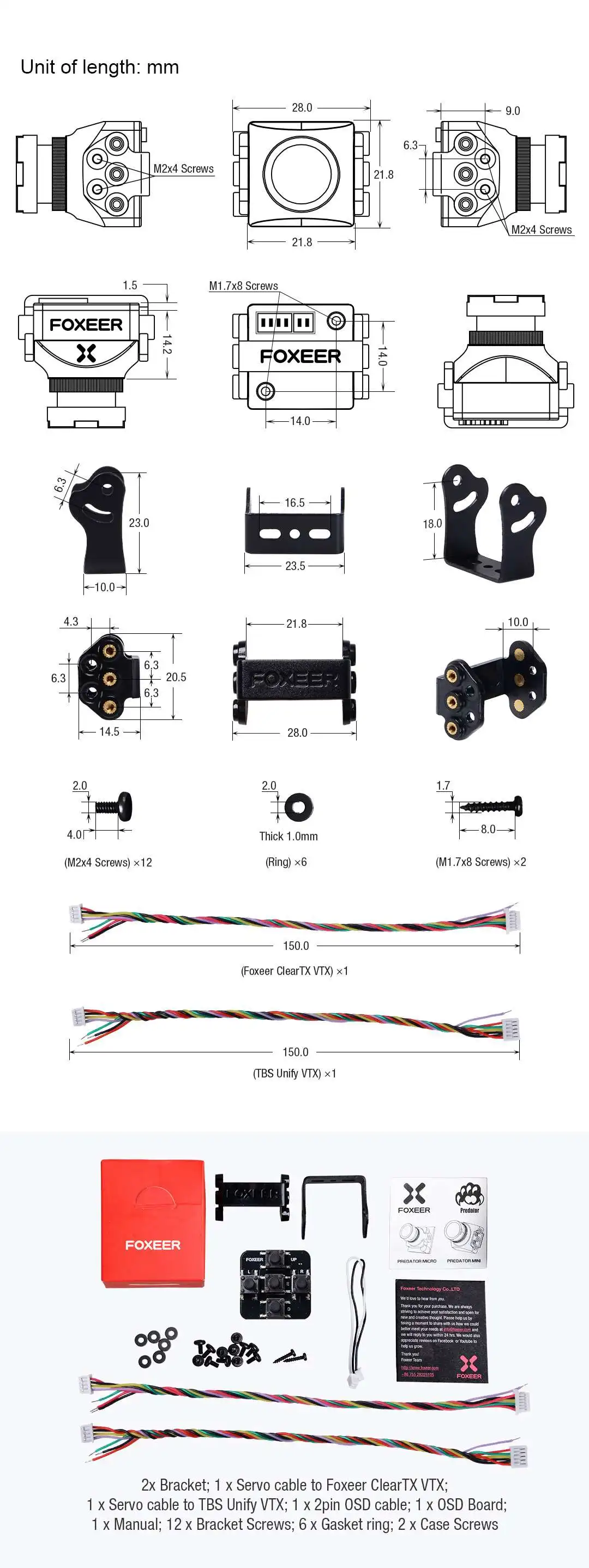 Foxeer standard/Mini Predator 4 Super WDR 4ms латентность 1000TVL FPV гоночная камера OSD 4:3 16:9 NTSC PAL для радиоуправляемого дрона