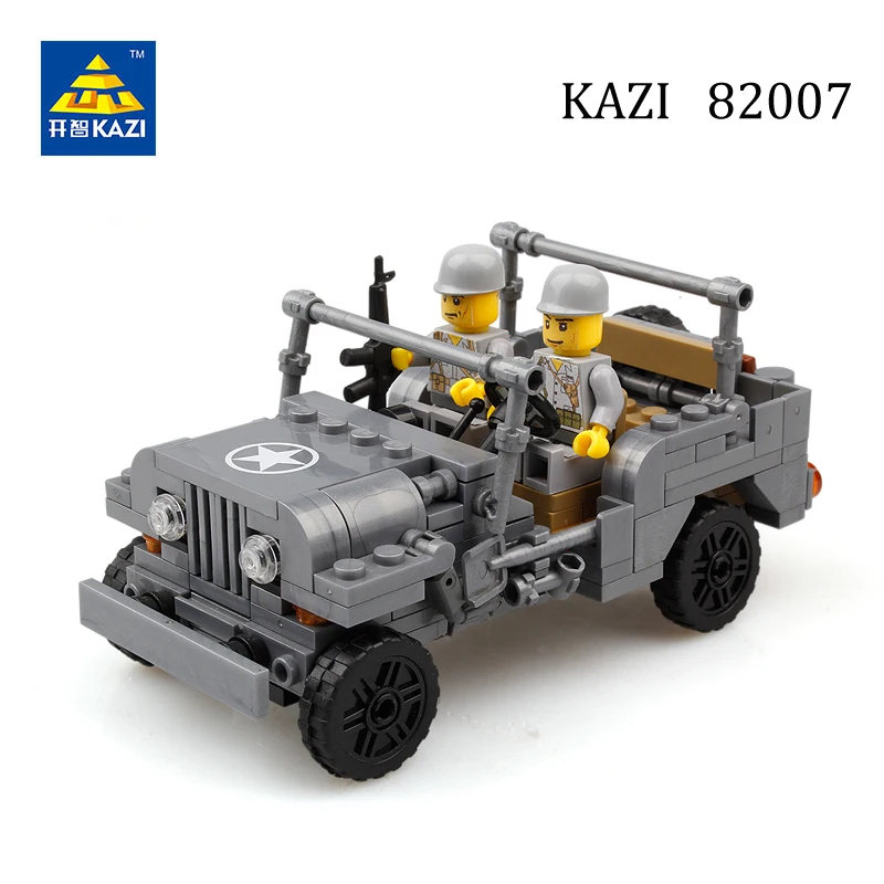 KAZI военный автомобиль машинка из конструктора модель армии Brinquedos