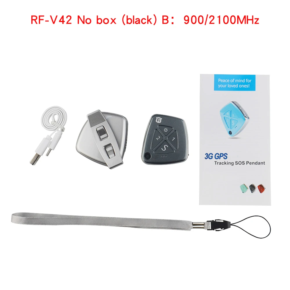 No box(black) B Высокое качество Мини Размер 3G WCDMA персональные дети gps трекер RF-V42 SOS Будильник Говорящие часы гео-забор История воспроизведения пути - Цвет: No box(black) B