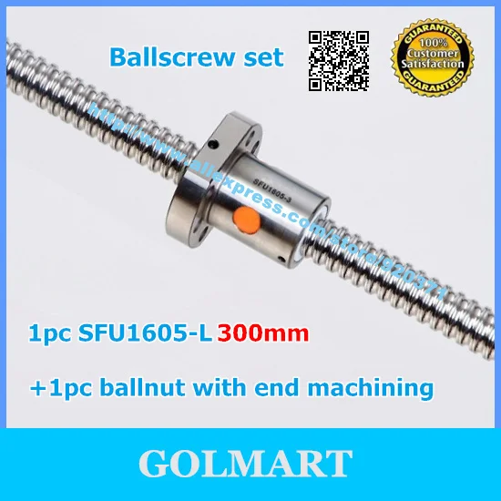 Лучшая цена 1 шт. направляющий шариковый винт SFU1605 L 300 мм + RM1605 шариковая гайка со