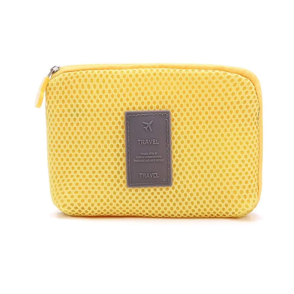 Yellow small PinShang противоударный дорожный цифровой USB зарядный кабель чехол для наушников косметический Органайзер - Цвет: Yellow small