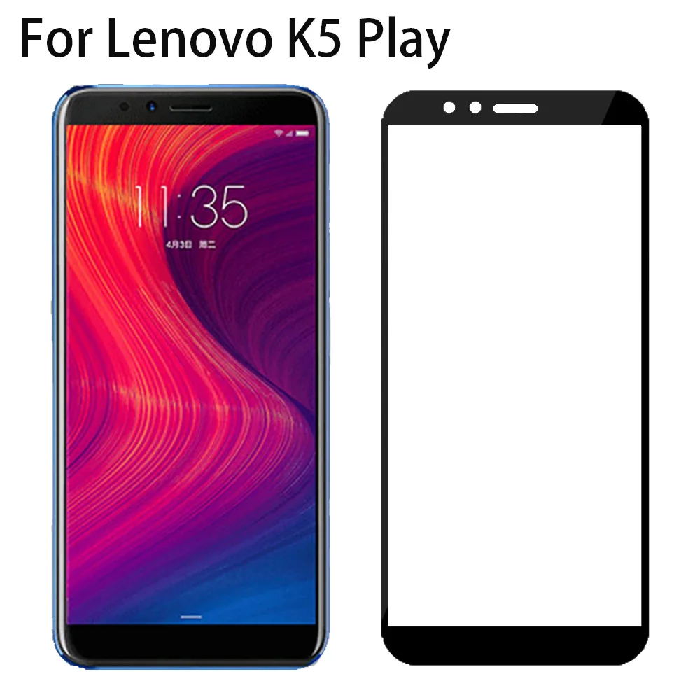 5D 9H полное покрытие черное закаленное стекло для lenovo K5 Play L38011 Прозрачный HD экран протектор для lenovo A5 L18011 защитная пленка