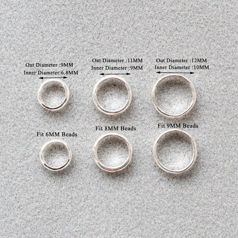 Кольцо разделитель для бисера серебристое кольцо 9 мм/11 мм/12 мм|Ювелирная