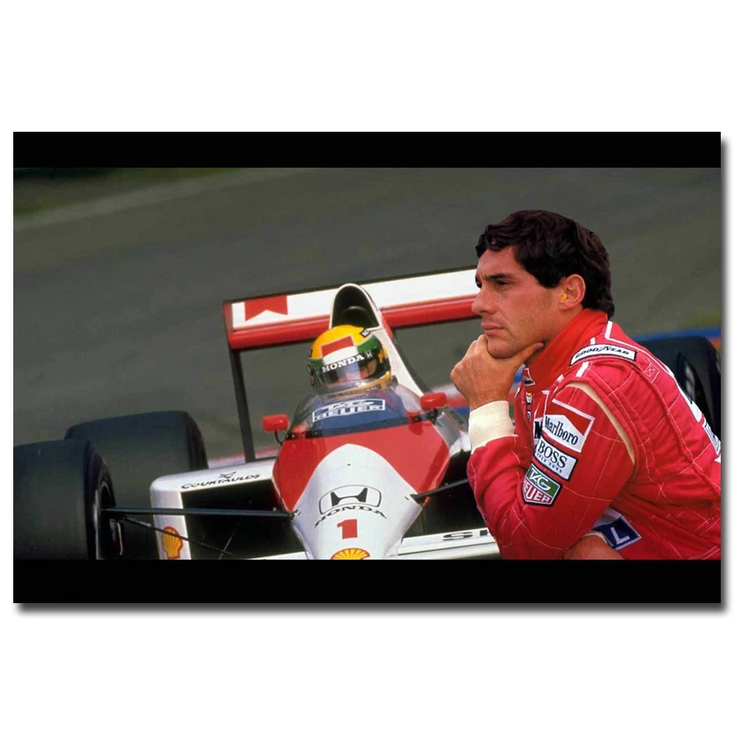 Айртон Сенна da Silva F1 Racer Искусство Шелковый постер отпечатанный 13x20 24x36 дюймов спортивные картины для Декор в гостиную 012