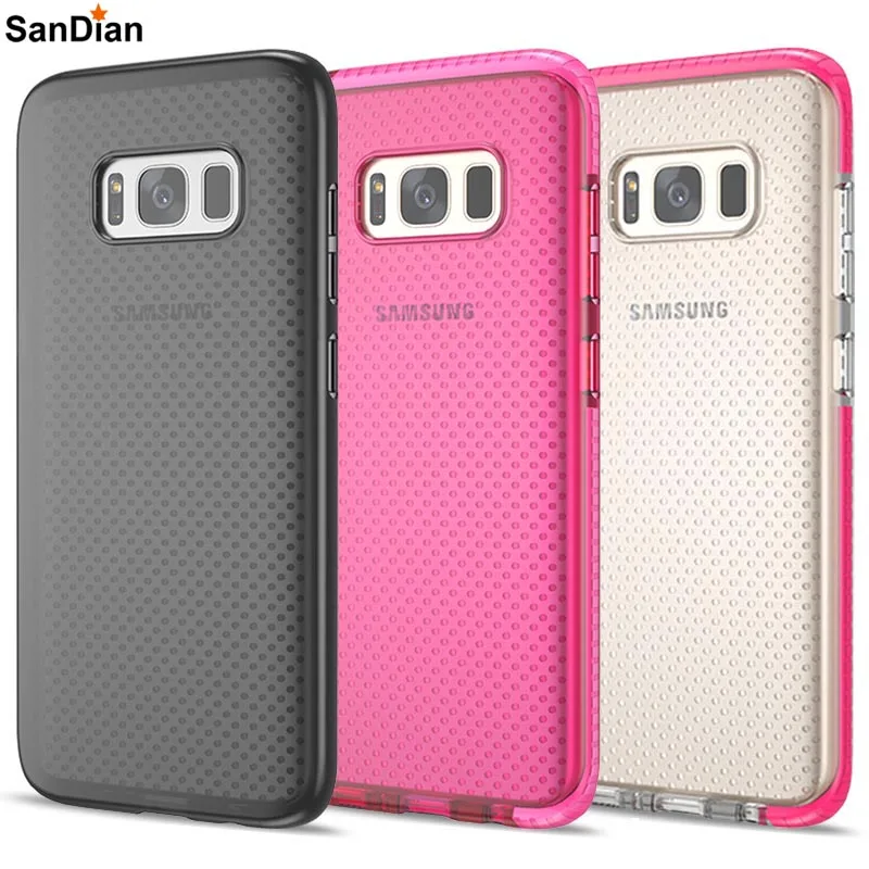 Чехол SanDian для Galaxy S8 Plus противоударный мягкий чехол из ТПУ с сеткой Samsung сумка