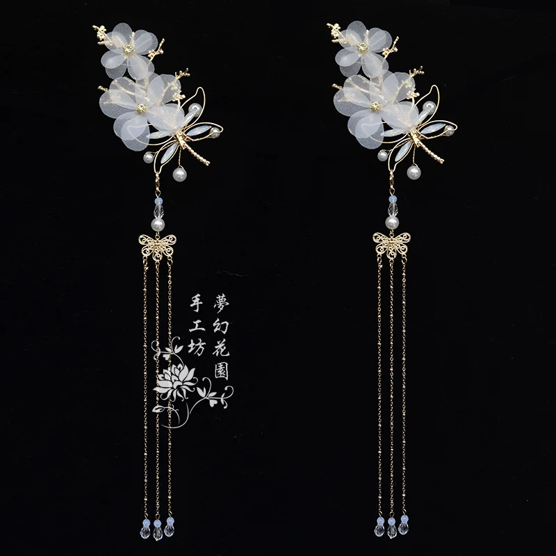 Заколки стрекоза с кисточками для костюма заколка волос Ретро Ангел головной