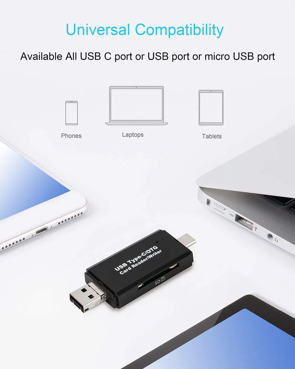 Type C Micro USB/USB 3 в 1 USB 2,0 концентратор Android память устройство для чтения карт SD TF для OTG сотовый телефон MacBook Pro компьютер PC расширение