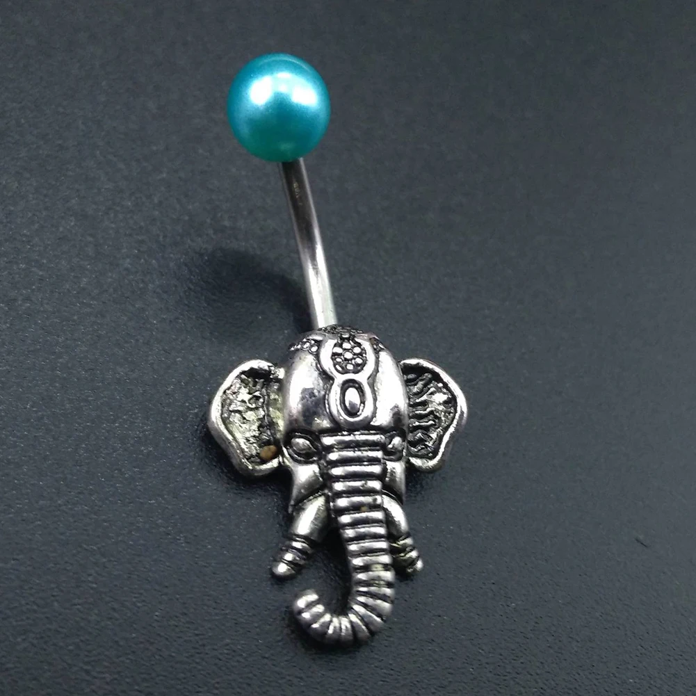 Женское кольцо на пупок в стиле ретро с маленькой слоникой|sexy belly button ring|belly ringsnavel