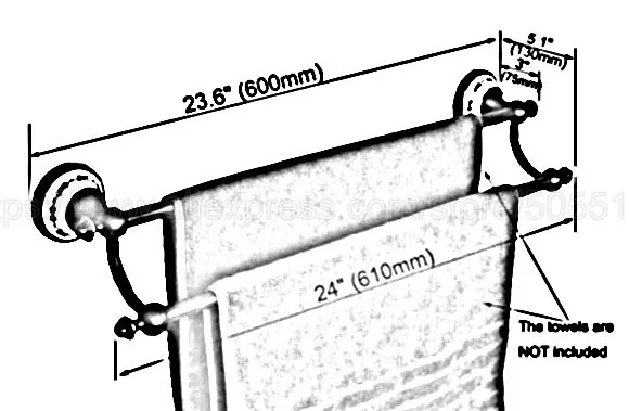 Золотистая латунная отделка для ванной комнаты латунные двойные полотенца