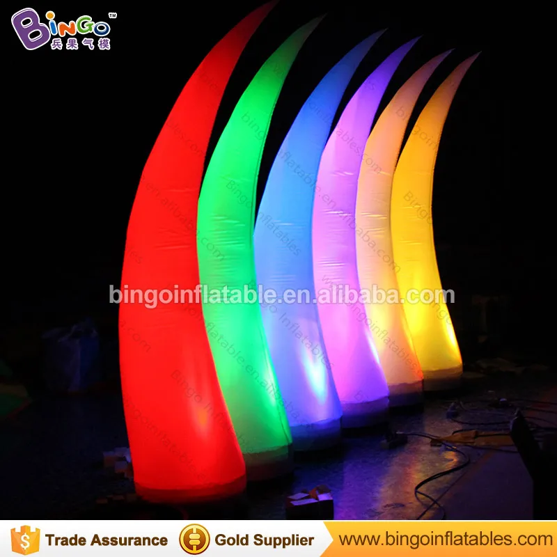 

16 Colors change LED lighting 2.5 meters high inflatable ivory column high quality decorative blow up pillar toys